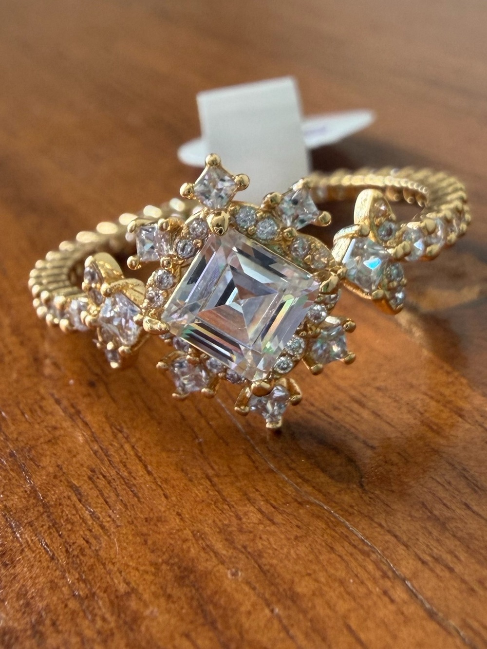 bp lumina ring gold plating with CZ “Panoramic Prism” size 9
